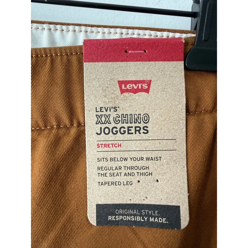 Levis XX Chino Jogger Mens XL Brown Tobacco Stretch Tapered Leg Pants NWT